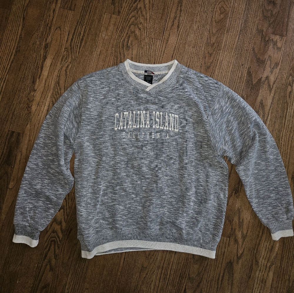 Vintage Catalina Island Gray Crew Neck Sweater